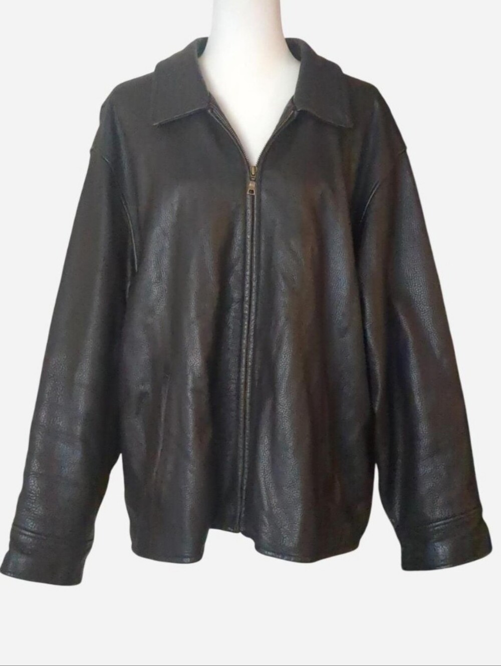 Vtg 90s Eddie Bauer Legend Leather Jacket Chocolate Brown Gorpcore